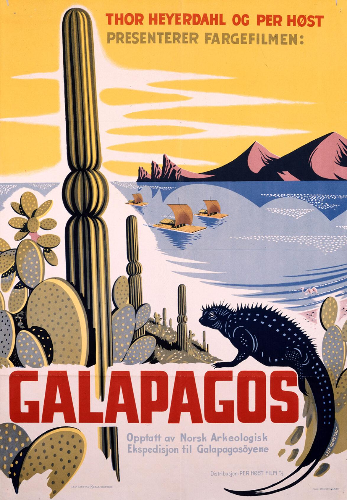 Leif Henstad's poster for Heyerdahl's documentary film about the Galapagos expedition