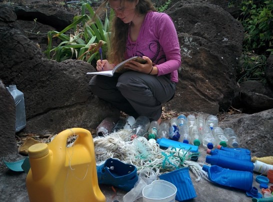 Jen Jones is GCT’s project manager and a PhD student at the University of Exeter investigating the impacts of microplastics on the Galapagos marine foodweb © GCT