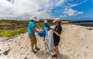 Beach clean in Galapagos