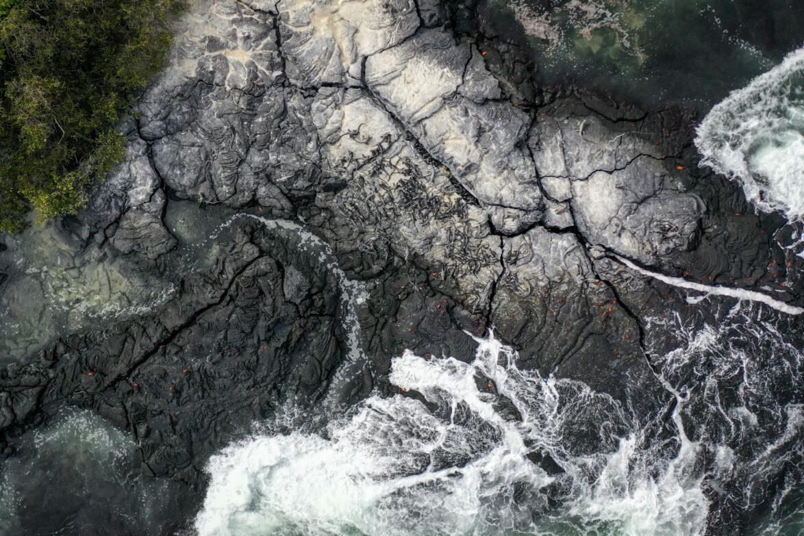 Drone imagery of Punta Espinoza, Fernandina