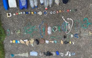 Plastic items collected in Galapagos