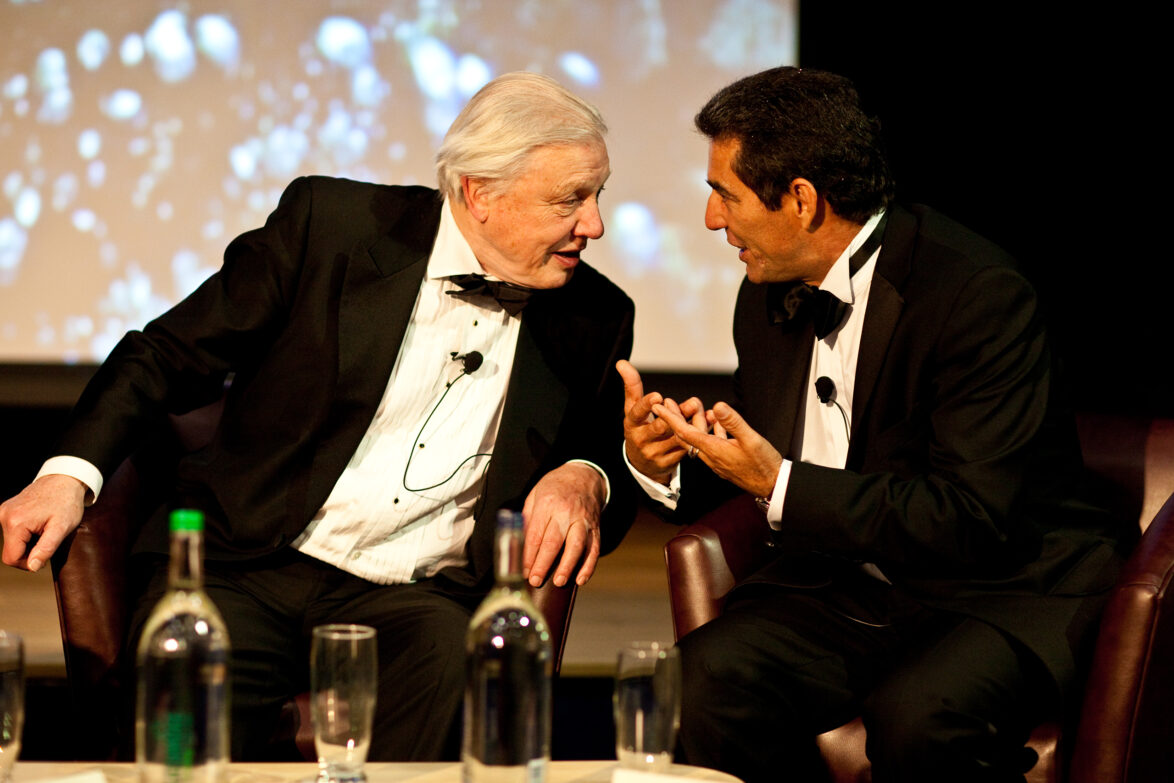 Sir David Attenborough and Felipe Cruz in 2009